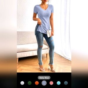 Short Sleeve Sweater Top